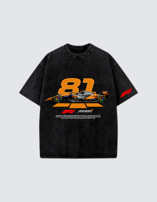 Oscar Piastri 81 McLaren F1 acid wash Oversized T-Shirt
