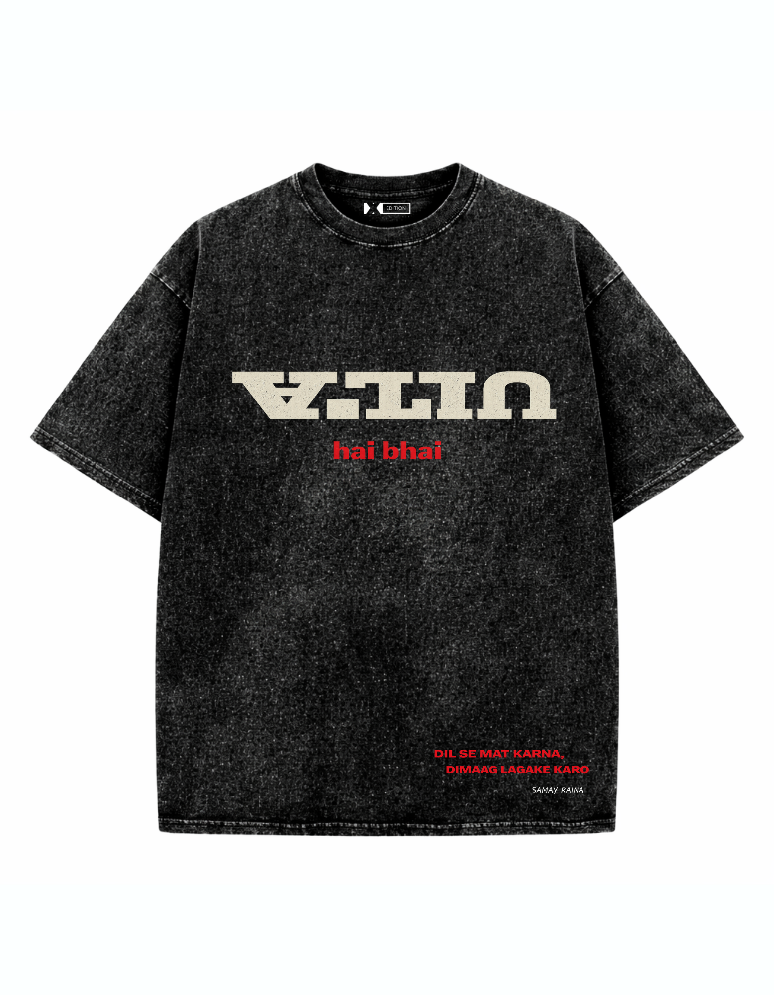 Ulta Hai Bhai Acid Wash Oversized T-Shirt