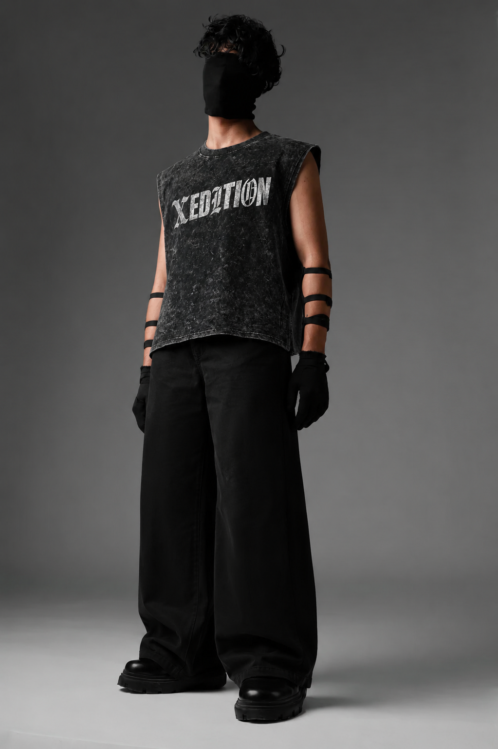 X EDITION Acid Wash Baggy Vest