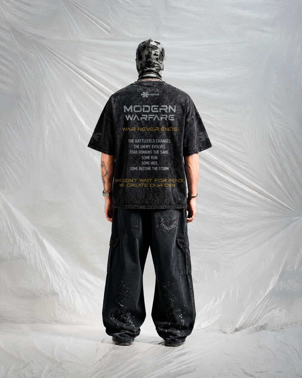 Modern Warfare Acid Wash Oversized T-Shirt