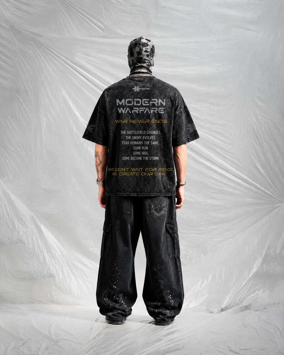 Modern Warfare Acid Wash Oversized T-Shirt