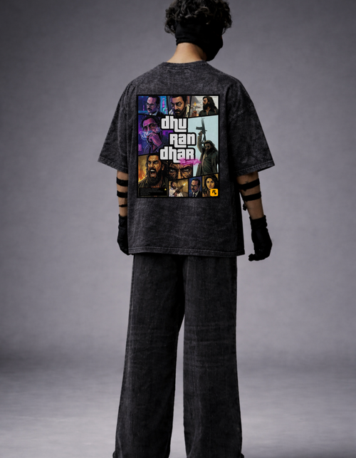 GTA Dhurandhar Acid Wash T-Shirt