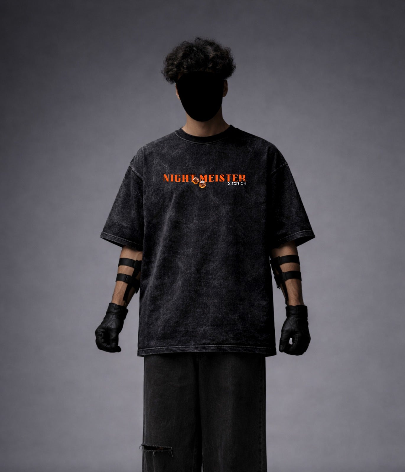 NIGHTMEISTER Acid Wash Oversized T-Shirt